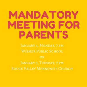 Mandatory Meeting for Parents